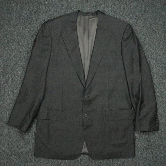 Ermenegildo Zegna Blazer Mens 42L Gray Worsted Super 120s Wool Suit Jacket